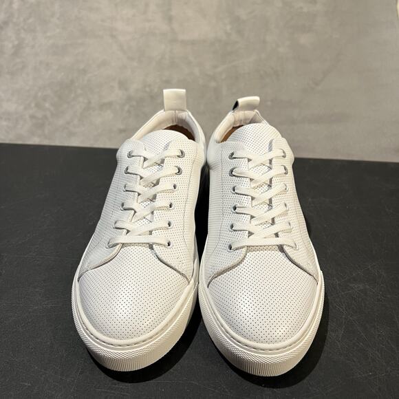 Aether Dalton Sneakers Mens 10 White Leather Casual Lace Up Perforated - Picture 2 of 10